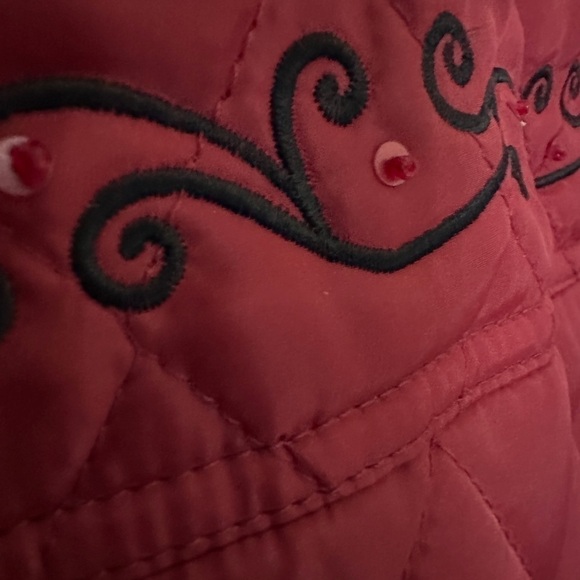 Montanaco NWOT red quilted artificial fur lined button up jacket women’s size XL - Picture 3 of 7